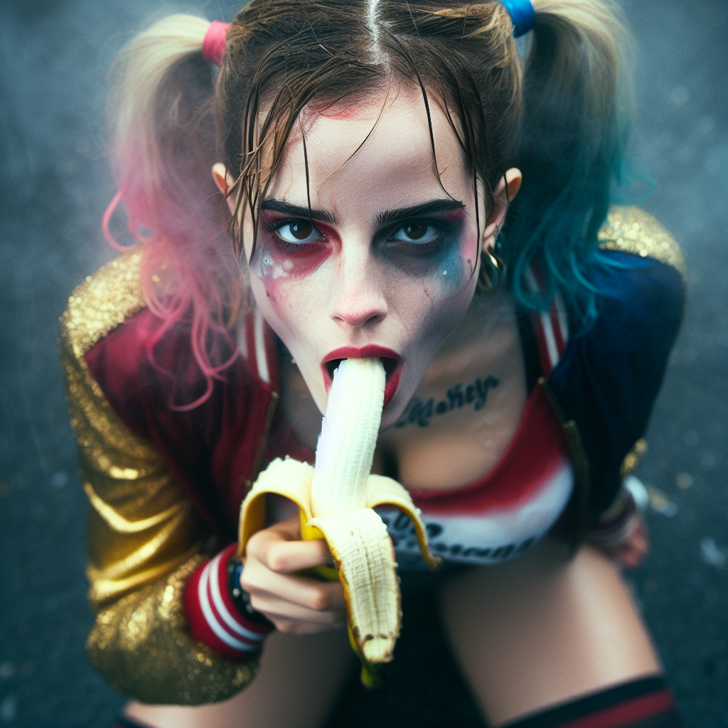 HVWVJjru Emma Watson as Harley Quinn banana gens 04.png